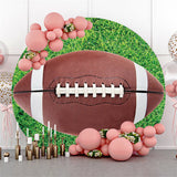 Allenjoy American Football In Grass Sport Round Party Backdrop