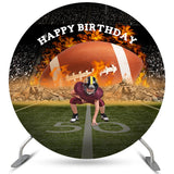 Allenjoy American Football Theme Boy Player Round Birthday Backdrop