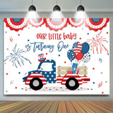 Allenjoy American Truck Theme 1St Birthday Backdrop Boy