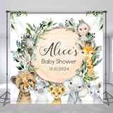 Allenjoy Animals Leaves Wood Custom Baby Shower Backdrop