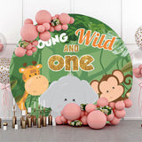 Allenjoy Animals Young Wild One 1St Birthday Circle Backdrop