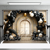 Allenjoy Arched Door Balloons Birthday Cake Smash Backdrops