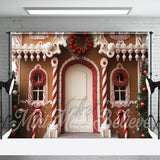 Allenjoy Arched Door House Christmas Backdrop Photography