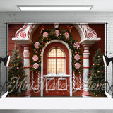 Allenjoy Arched Door Tree Photography Christmas Backdrop