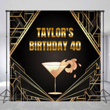 Allenjoy Art Deco Champagne Fizz Custom 40Th Birthday Backdrop