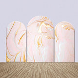 Allenjoy Artistic Pink Gold Marble Texture Arch Backdrop Kit