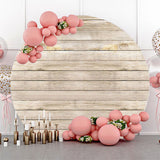 Allenjoy Artstic Plank Wooden Circle Backdrop Birthday