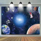 Allenjoy Astronaut Themed Outer Space Birthday Party Backdrop