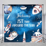 Allenjoy Astronaut Universe Trip Custom Baby Shower Backdrop