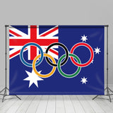 Allenjoy Australia Flag Olympic Rings Sports Party Backdrop