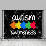 Allenjoy Autism Awareness Puzzle Black Starry Sky Backdrop