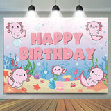 Allenjoy Axolotl Sea Happy Birthday Backdrop Girls Kids