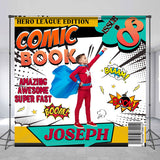 Allenjoy Baaam Comic Book Hero Custom Photo Birthday Backdrop