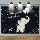 Allenjoy Baby Elephant With Bule Balloons Baby Shower Backdrop