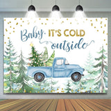 Allenjoy Baby It Is Cold Outside Christmas Tree Backdrop For Baby Shower