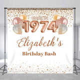 Allenjoy Back In 1974 Balloon 50Th Custom Birthday Backdrop