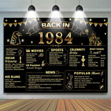 Allenjoy Back In 1984 Black Gold Star 40Th Birthday Backdrop