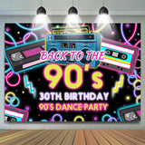 Allenjoy Back To 90S 30Th Birthday 90S Dance Party Backdrop