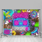 Allenjoy Back To 90S Disco Brick Wall Dance Party Backdrop