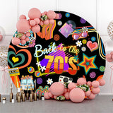 Allenjoy Back To The 70S Groovy Daisy Round Birthday Backdrop