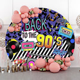 Allenjoy Back To The 90S Disco Musical Round Party Backdrop