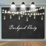 Allenjoy Backyard Party Yellow Light Black Backdrop For Event