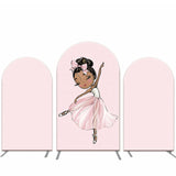 Allenjoy Ballerina Girl Pink Arch Backdrop Kit Party