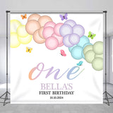 Allenjoy Balloon Bautterfly Custom Girl 1St Birthday Backdrop