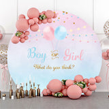 Allenjoy Balloon Boy Or Girl Baby Shower Round Backdrop