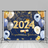 Allenjoy Balloon Champagne Ribbon Class Of 2023 Backdrop