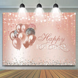 Allenjoy Balloon Pink Diamonds Glitter Happy Birthday Backdrop