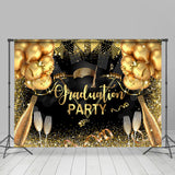 Allenjoy Balloon Ribbon Flag Champagne Graduation Backdrop