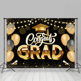 Allenjoy Balloon Scroll Spark Happy Graduation Backdrop