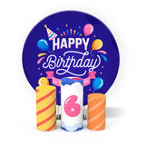 Allenjoy Balloon Star Happy Birthday Round Backdrop Kit