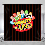 Allenjoy Balloon Uno Card Games Personalized Party Backdrop