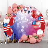 Allenjoy Balloons And Flag Independence Day Circle Backdrop