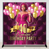 Allenjoy Balloons Purple Custom Photo 40Th Birthday Backdrop