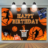 Allenjoy Basketball Court Hot Rece Theme Happy Birthday Backdrop