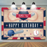 Allenjoy Batter Up Baseball Superstar Happy Birthday Backdrop