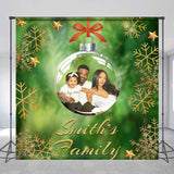 Allenjoy Bauble Green Snow Custom Family Christmas Backdrop