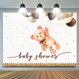 Allenjoy Bear Balloon Gold Glitter Baby Shower Backdrop