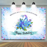 Allenjoy Beautiful As A Peacock Dream Blue Birthday Backdrop