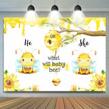 Allenjoy Bee Themed Gender Reveal Backdrop Boy Or Girl Party