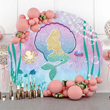 Allenjoy Benthos Mermaid Pearl Fish Circle Birthday Backdrop