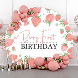 Allenjoy Berry First Strawberry 1St Round Birthday Backdrop