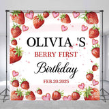 Allenjoy Berry Sweet First Personalized Birthday Backdrop