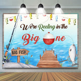 Allenjoy Big Fish In The Water Theme Happy 1St Birthday Backdrop