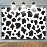 Allenjoy Black And White Cow Backdrop For Kids Birthday Party