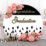 Allenjoy Black And White Round Graduation Backdrop For Party