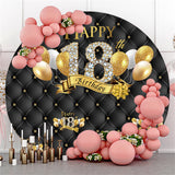 Allenjoy Black Balloons Happy 18Th Birthday Circle Backdrop